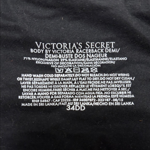 Victoria's Secret Black Bra with Pink Lace Overlay - Picture 5 of 6